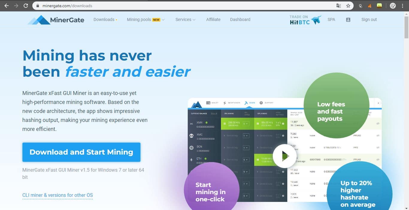 minergate minería