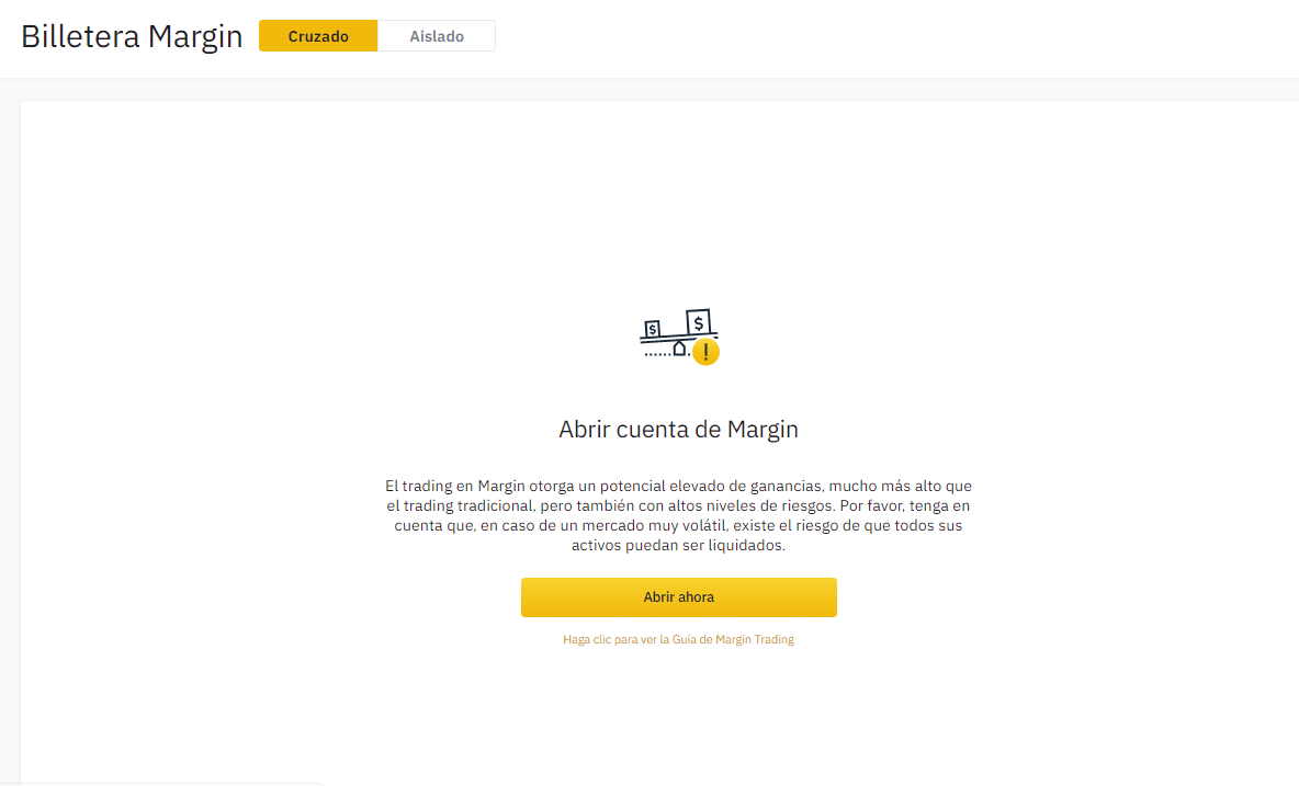 apalancamiento orden Binance