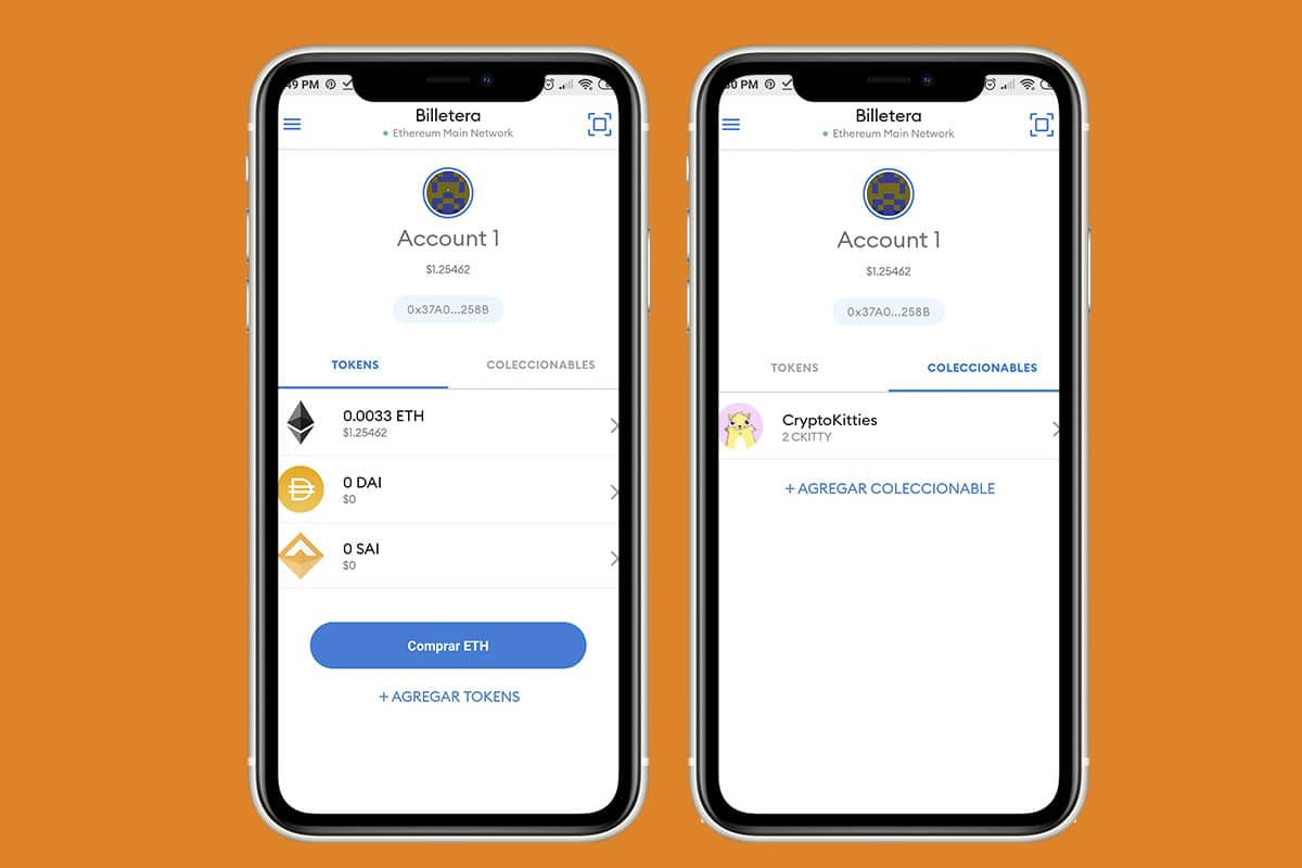 billetera dirección envio compra