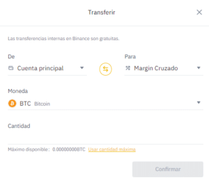 binance depósito cartera 